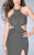 La Femme - Halter Neck Strappy Back Shimmer Jersey Prom Dress  23992 in Silver