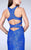 La Femme - Halter Lace Cutout Detail Prom Dress 23999 in Blue