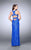 La Femme - Halter Lace Cutout Detail Prom Dress 23999 in Blue