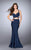 La Femme - Two-Piece Adorned Sweetheart Crisscrossed Long Evening Gown 24000 In Blue