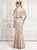 Daymor Couture - 780 Scoop Neck Embellished Sheath Gown In Neutral