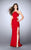 La Femme - Halter Cutout Detail Long Jersey Prom Dress 24009 in Red