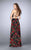 Eye-catching Floral and Leather Two-piece Chiffon Dress 24014