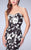 La Femme - 24023 High Contrast Strapless Floral Mermaid Gown in Black and White