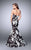Black and White Sweetheart Floral Jacquard Mermaid Gown 24023