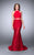 La Femme - Stunning High Neck Laced Two-piece Mermaid Dress 24029 in Red