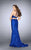 La Femme - Stunning High Neck Laced Two-piece Mermaid Dress 24029 in Blue