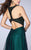 La Femme - Ornamented Sweetheart Tulle Overlay Long Evening Gown 24034 In Black and Green