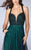 La Femme - Ornamented Sweetheart Tulle Overlay Long Evening Gown 24034 In Black and Green