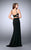 Seductive Crisscrossed Leather Two-Piece Long Evening Gown 24036