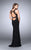 Florid Lace Jewel Illusion Sheath Long Evening Gown 24044