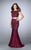 Two Piece Lace Overlay Scallop Edge Detail Long Prom Dress 24047 In Red