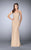 La Femme - Stunning Beaded Sweetheart Long Dress 24062 in Nude