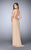 La Femme - Stunning Beaded Sweetheart Long Dress 24062 in Nude