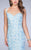 La Femme - Dainty Sculpted Jacquard Mermaid Long Evening Gown 24063 In Blue