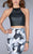 La Femme - Sleeveless High Neck Two-piece Floral Mermaid Dress 24067 In Black and Multi-Color and Floral