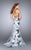 Sleeveless High Neck Two-piece Floral Mermaid Dress 24067