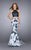 La Femme - Sleeveless High Neck Two-piece Floral Mermaid Dress 24067 In Black and Multi-Color and Floral