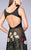 La Femme -  Satin Top and Multi Colored Lace Floral Skirt Prom Dress 24099 In Black and Multi-Color