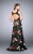 Satin Top and Multi Colored Lace Floral Skirt Prom Dress 24099
