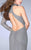 La Femme - Glittering Asymmetrical High Sheath Long Evening Gown 24105 In Gray