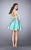 La Femme - Two-Piece High Lace Illusion Short A-Line Cocktail Dress 24107 in White and Green