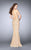 Strappy Beaded Halter Flute Silhouette Prom Dress 24108 In Neutral