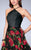 La Femme - Lovely Halter Neck Floral Chiffon Dress 24111 In Black and Multi-Color and and Floral