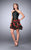 La Femme - Lovely Halter Neck Floral Chiffon Dress 24111 In Black and Multi-Color and and Floral