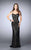 Bedazzled V-neck Laced Dress 24131