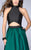 La Femme - Halter Style Two Toned Mikado Prom Dress 24135 in Green