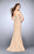 La Femme - Embellished Strapless Sweetheart Mermaid Long Evening Gown 24137 In Neutral