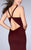 La Femme - Sleeveless V-neck Long Satin Dress 24150 in Red