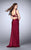 La Femme - Strappy Cutout Detail Sweetheart Long Prom Dress 24155 in Red
