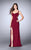 La Femme - Strappy Cutout Detail Sweetheart Long Prom Dress 24155 in Red