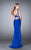 La Femme - Strappy Cutout Detail Sweetheart Long Prom Dress 24155 in Blue