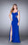 La Femme - Strappy Cutout Detail Sweetheart Long Prom Dress 24155 in Blue