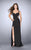 La Femme - Strappy Cutout Detail Sweetheart Long Prom Dress 24155 in Black
