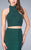 La Femme - Sophisticated Sparkling Sleeveless Beaded High Neck Two-Piece Dress 24158 in Green
