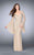 La Femme - Highly-Embellished Sheer Long Evening Gown with Bell Sleeves 24162 in Neutral