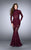 La Femme - Delicate Sheer Lace Long Mermaid Evening Gown 24164 in Red