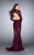 La Femme - Delicate Sheer Lace Long Mermaid Evening Gown 24164 in Red