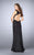 La Femme - Bead Adorned Sweetheart Sheath Evening Gown 24167 in Black