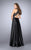 Delicate Rose Lace Applique Long Evening Gown 24169