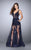 Lace Applique Tulle Long  A-Line Evening Gown 24172