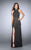 La Femme - Daring Beaded High Neck Dress 24173 In Black