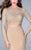 La Femme - Sparkling Long Sleeve Cropped Top and Skirt  Prom Dress in Neutral