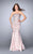 La Femme - Strapless Rhinestone Embellished Mermaid Prom Dress 24180 in Pink