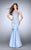 La Femme - Strapless Rhinestone Embellished Mermaid Prom Dress 24180 in Blue