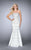 La Femme - Strapless Rhinestone Embellished Mermaid Prom Dress 24180 in White